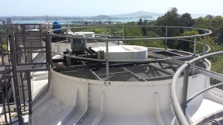 Auckland hospital cooling towers view