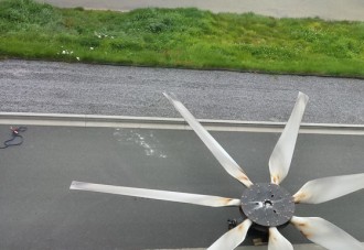 fan blades on the ground