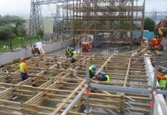 Stratford Peaker Power Station Wooden tower construction